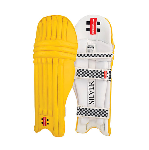 GRAY-NICOLLS SILVER CRICKET BATTING PADS COLOURED